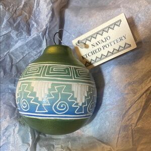 Native American NAVAJO Etched Pottery Ornament by Desiree McCabe